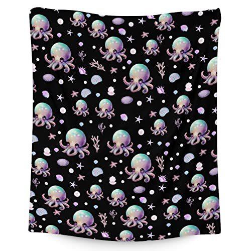 Cartoon Octopus Flannel Blanket Living Room Bedroom Decorative Blanket Lunch Break Blanket Blanket