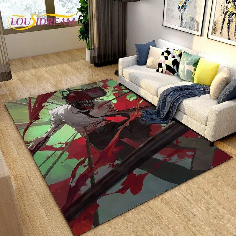 3D Chainsaw Man Anime Denji Cartoon Area Rug, ковер для гостиной, спальни, дивана, коврика, украшения, детский нескользящий напольный коврик