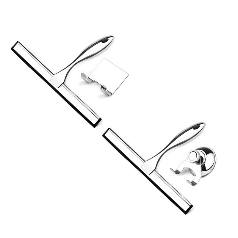 Stainless Shower Squeegee Cleaner Wiper Scraper Glass Cleaning Tools Water Blade for Cleaning Car Windows Shower Mirror