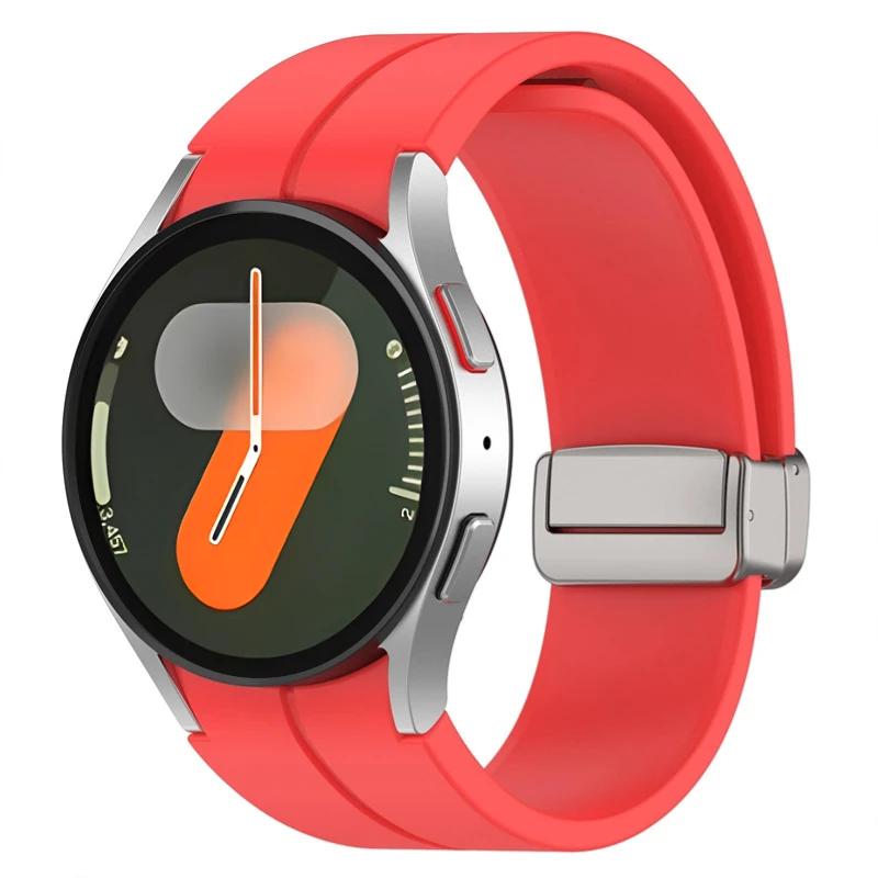Оригинальный силиконовый ремешок для Samsung Galaxy Watch 7 6 5 4 FE 44мм 40мм 5 Pro 45мм Магнитный браслет Watch 6 Classic 43мм 47мм Ремень