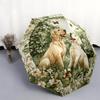 Счастливый узор с лабрадором, автоматический складной зонт, портативная и складная конструкция, 8 спиц, рождественский или день рождения подарок.