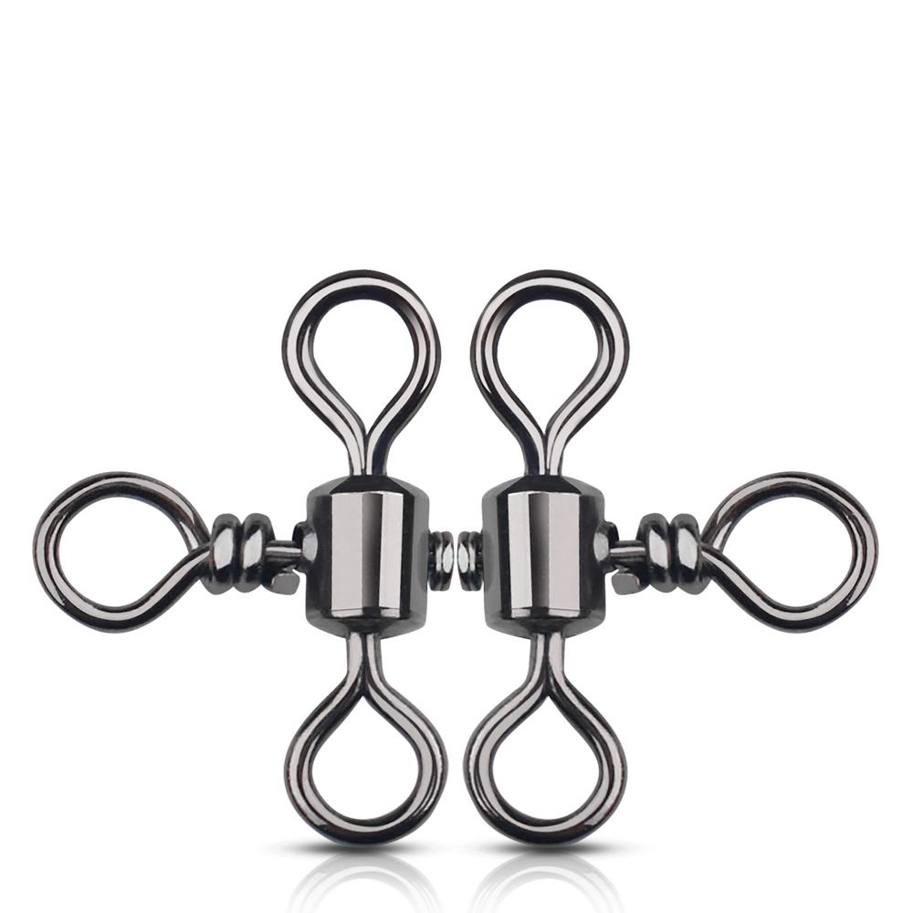 100 шт. 3-х сторонний поворотный вертлюг из нержавеющей стали рыболовные вертлюги соединитель лески разветвитель