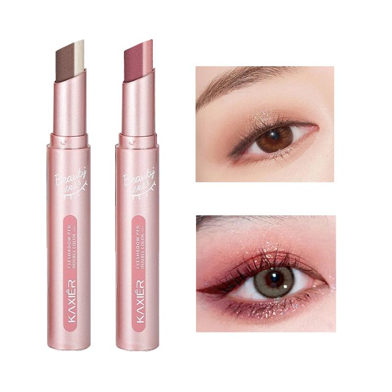 Waterproof Double Eye Shadow Stick - Gradient, Sweat-proof, and Smudge-proof Makeup Tool for Easy and Long-lasting