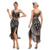Sequin Dress 1920s Retro Tassel Dress Dance Mid-length Evening Dress