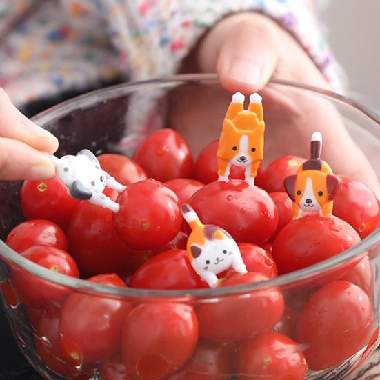 7 шт. Мультяшные вилки с животными для фруктов и еды, таблички, ланч-боксы бенто, украшения для вечеринок, шпажки для детей