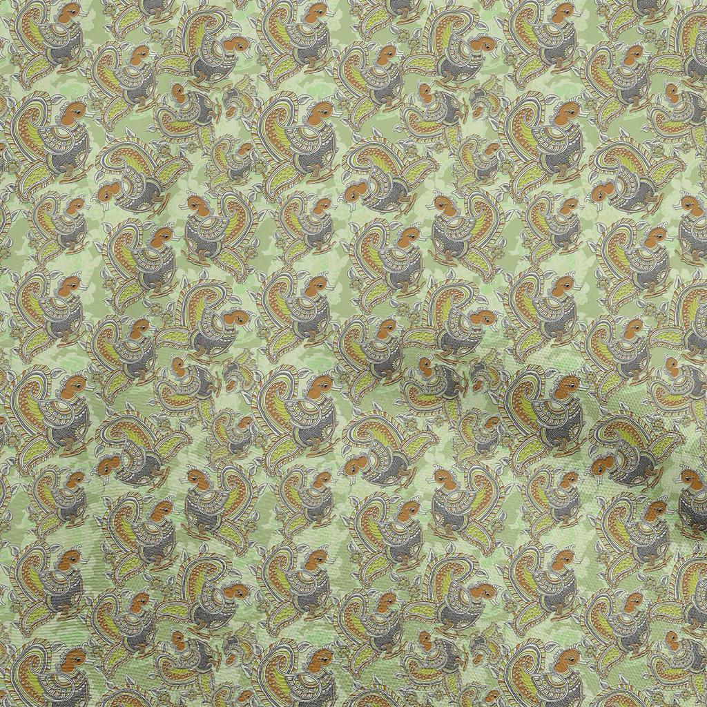 oneOone Cotton Flex Dusty Blue Fabric Kalamkari Sewing Craft Projects Fabric Prints By Yard 40 Inch