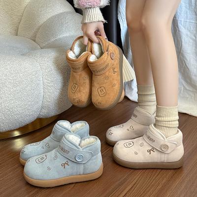 Женские мягкие эластичные зимние меховые ботинки на толстой подошве, теплые, с холодозащитной подкладкой, нескользящие, износостойкие, повседневные спортивные хлопковые ботинки