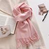 Luxury Wool Scarf For Women Fashion Warm Cashmere Scarves Korean Style Solid Knitted Shawl Wrap Pashmina Bandana Christmas Gift