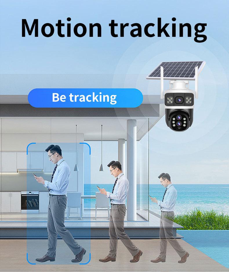 V380 4G Solar Camera with Dual-View, Triple-Lens, 10x Zoom, Low-Power, Wireless Bullet Ball Monitor