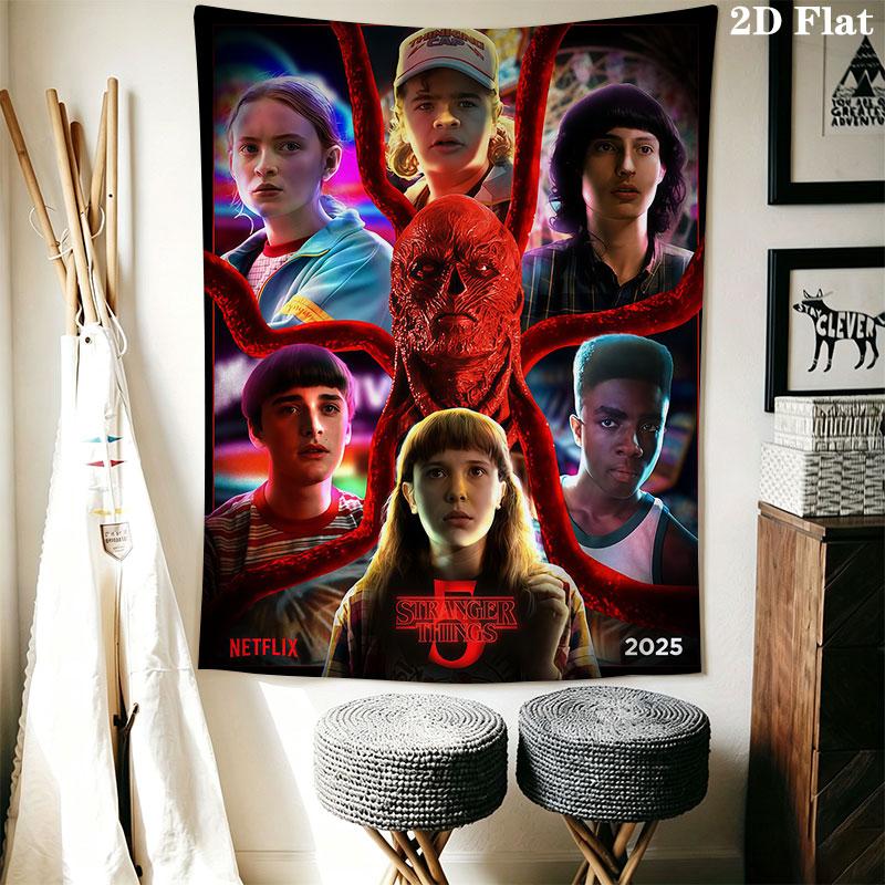Stranger Things J Wall Hanging Printed Fabric Blanket Decorative Tapestries for Bedroom Living Room Home Decor