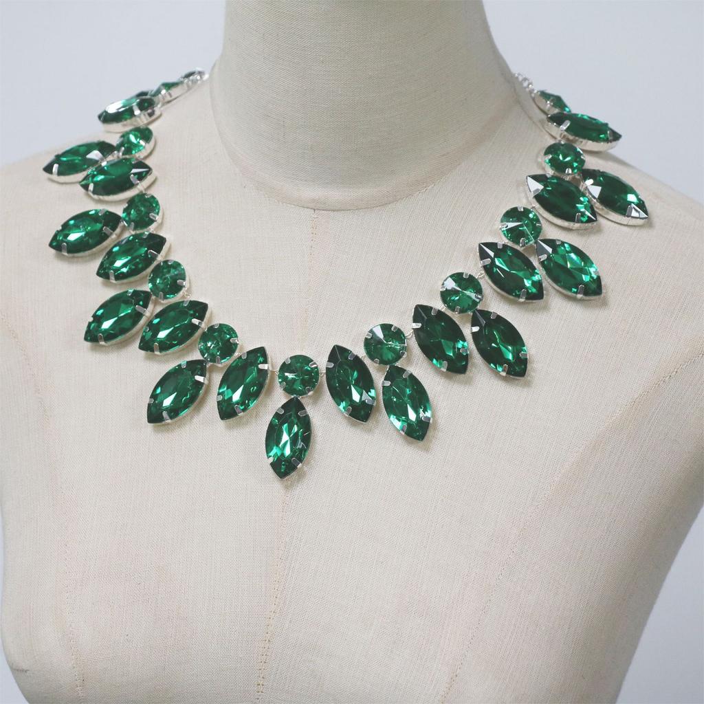 European And American Popular Jewelry, High-End Temperament Multi-Color Rhinestone Necklace Bridal Dress, Fashion Dinner Party Party Girl