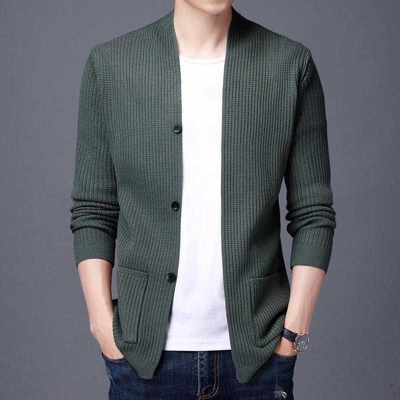 New Style Men's Youth Korean Knitted Cardigan - Lightweight Spring Sweater