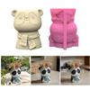 Animal Panda Concrete Silicone Mold Succulent Flowerpot Clay Cement Plaster Molds Home Garden Flower Pots Mould Crafts
