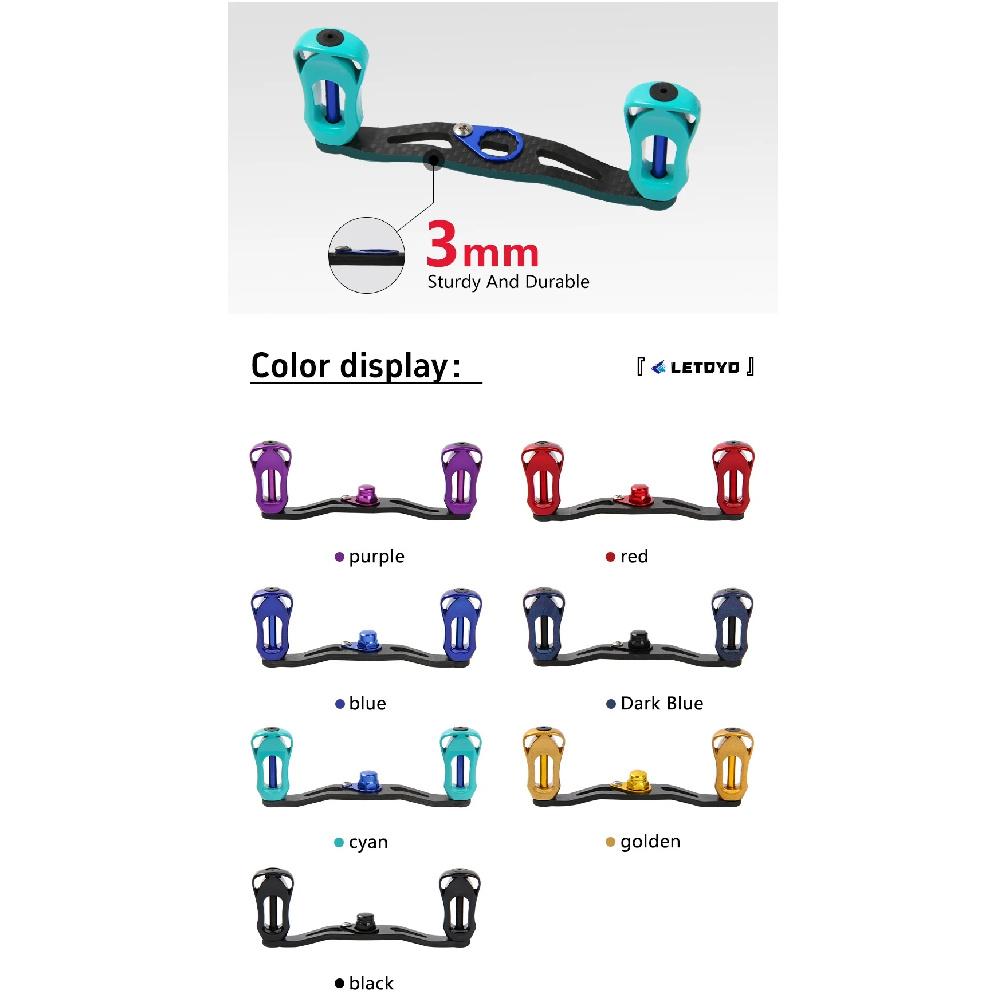 LETOYO Fishing Wheel Handle Replacement Double Rocker Arm Grip Handle Baitcast Reel Crank Arm Modified Accessories for Spinning