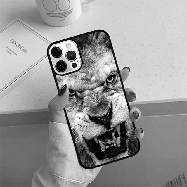 Чехол для телефона 'Рычащий Король Лев' для iPhone 17 Air 14 15 16 13 12 Чехол для Apple 14 15 16 Pro Max Plus Coque