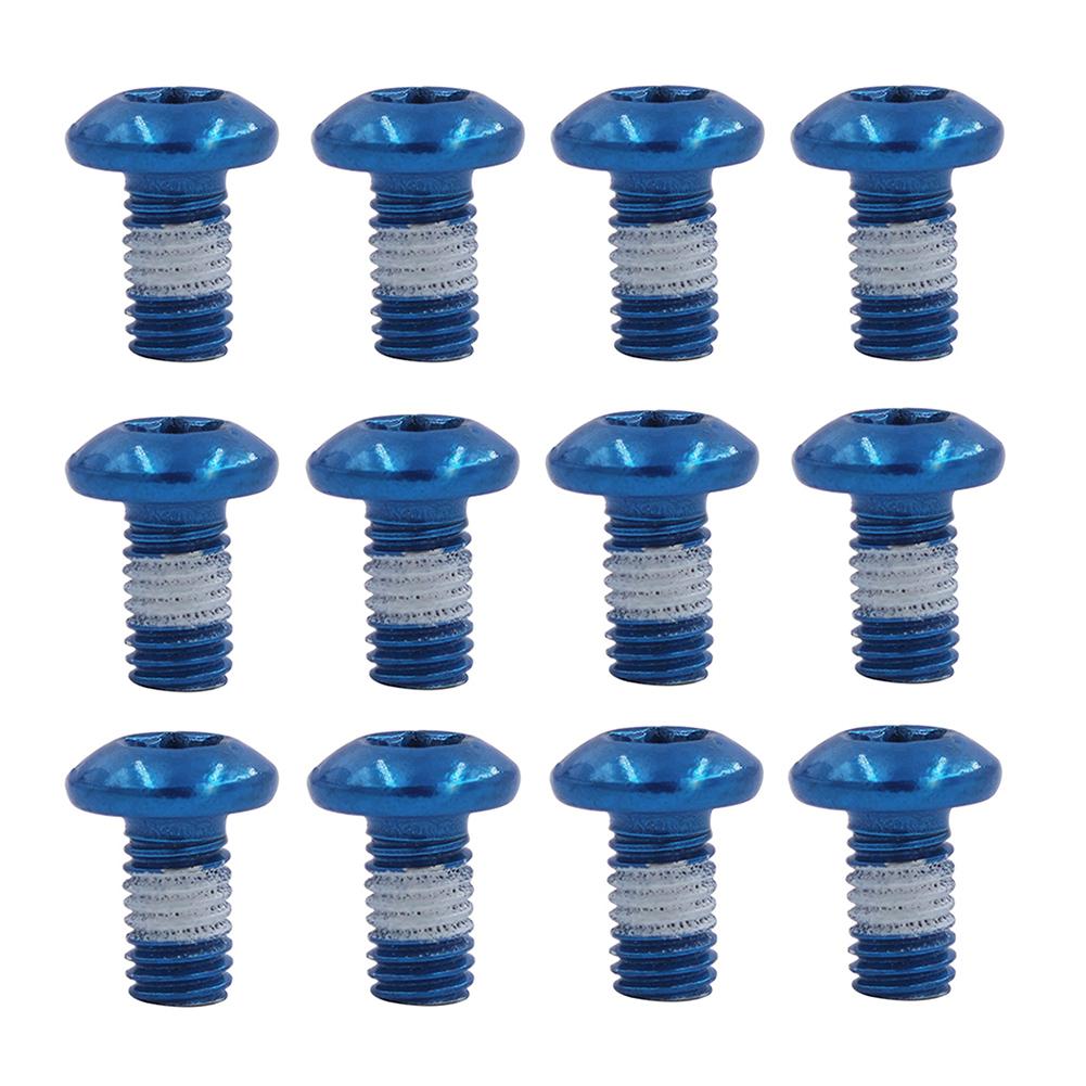 12pcs Bicycle Disk Brake Rotor Bolts Lightweight Steel Repair Accessories Mountain Bike Color Non-slip Disc Screw