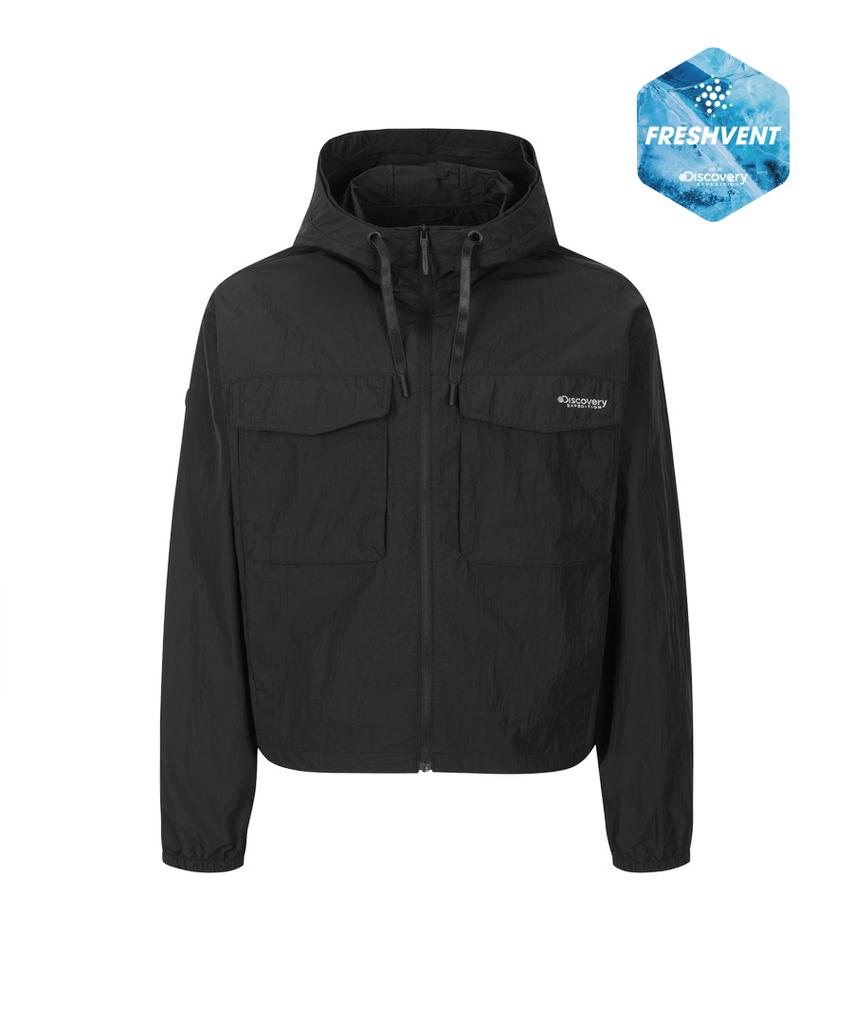 Женская ветровка Discovery Expedition Freshvent 2.0 с карманом, укороченная (черный)