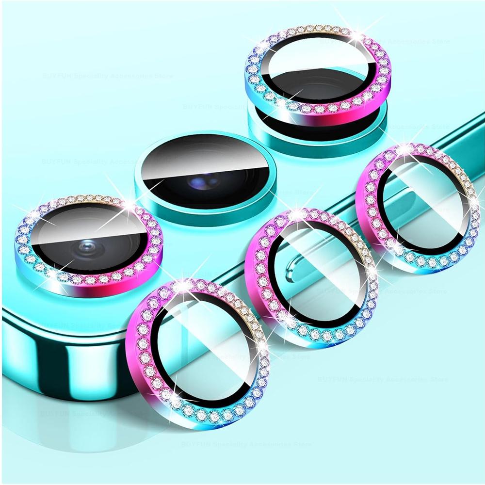 Для Samsung Galaxy A16 4G 5G Diamond Camera Lens Protector Блестящая закаленная стеклянная задняя крышка объектива Алюминиевое металлическое кольцо Galaxy A06
