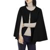 Cape Body Korean Autumn [88flix] Coat, Cloak, Poncho, Outerwear, Covering, Fashion, Poncho, Loose, Winter, (Black)