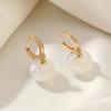 New Fashion Bread Round Big Pearl Dangle Earrings For Women Wedding Jewelry Gift Temperament Cubic Zirconia Eardrop