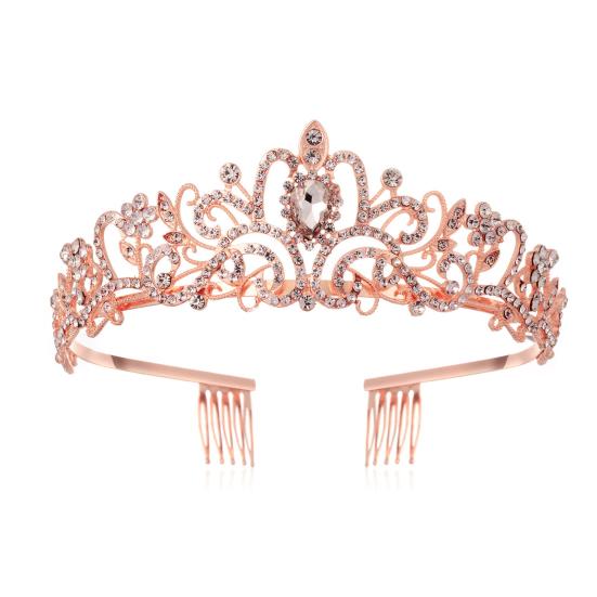 Baroque Branch Bridal Crown Rhinestone Tiara Dragonfly Wedding Hair Accessory