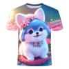 Boys and Girls' Clothes For Children Kawaii Fluffy Cat Cartoon Fashion T-shirt 3D Short Sleeve Tee Shirts Kids Clothing Summer