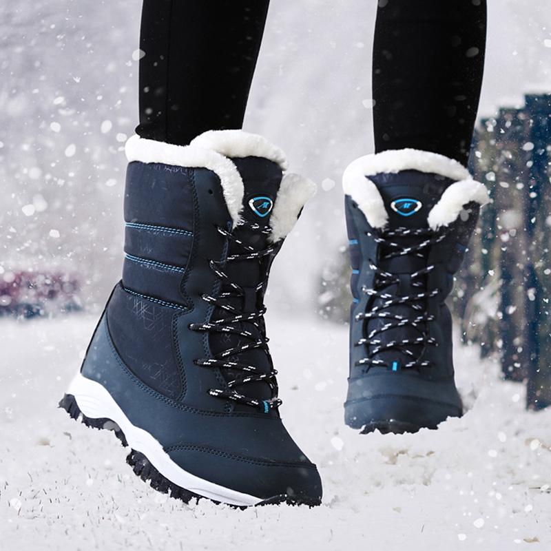 Snow Boots Women's Boots Non-slip Women Winter Boots Fur Warm Ankle Boots For Women Down Waterproof Booties Botas Mujer