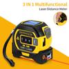 Высокоточная рулетка со светодиодным дисплеем, инфракрасный дальномер, трехфункциональный прибор (рулетка, дальномер, лазерный уровень) для строительства