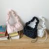 Polka Dot Shoulder Bag Women's Small Fresh Drawstring Pleated Nylon Messenger Bag Women's New Small Square Bag