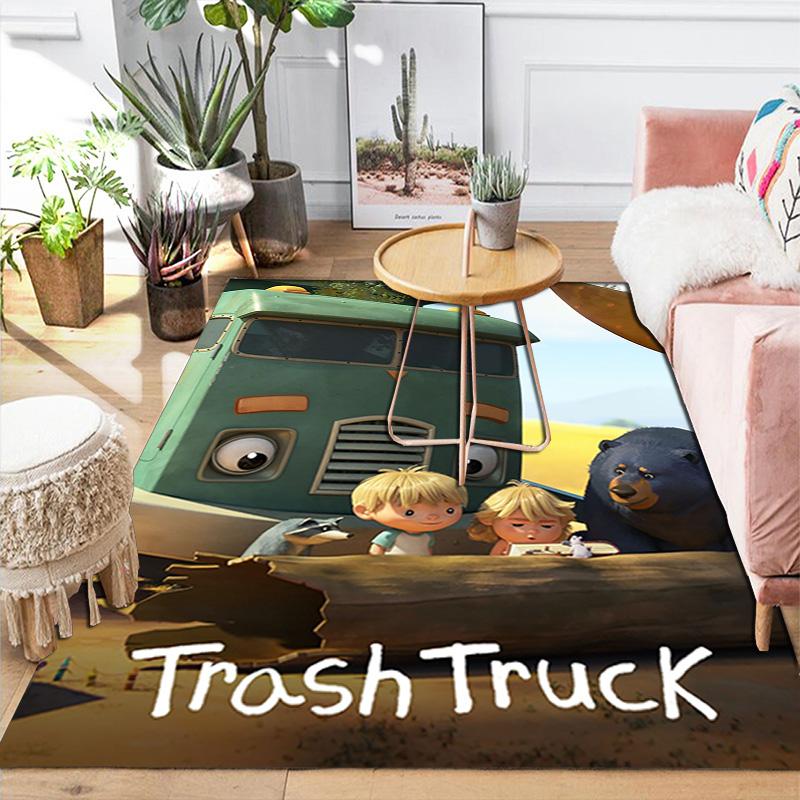 Garbage truck Rug Floor Mat for Living Room or Bedroom Soft and Comfortable Carpet a Gift for Birthday and Holiday.DFF0925370