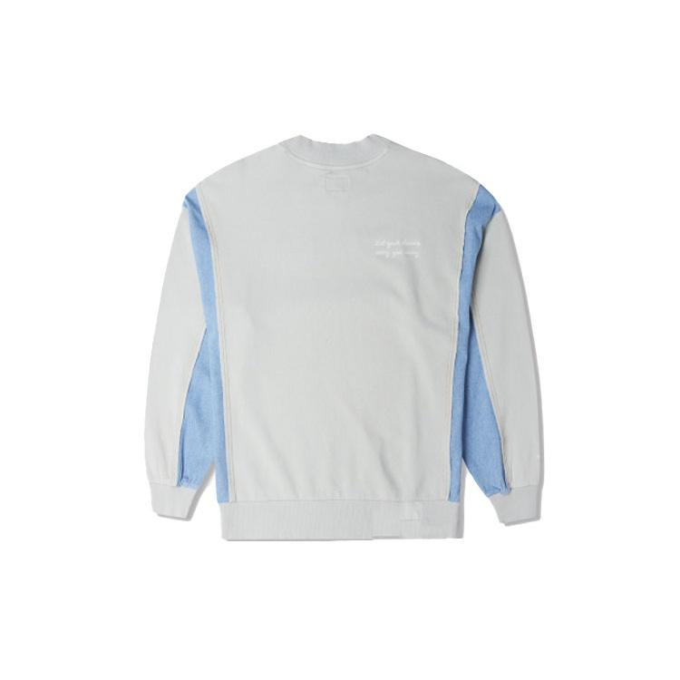 (WMNS) Converse Denim Patchwork Crew Sweatshirt Asia Sizing 'Blue' Women's 10025520-A02
