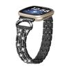 Для Fitbit Versa 4/Sense 2 Блестящий ремешок с декором из стразов, 5-звенный браслет из нержавеющей стали для часов