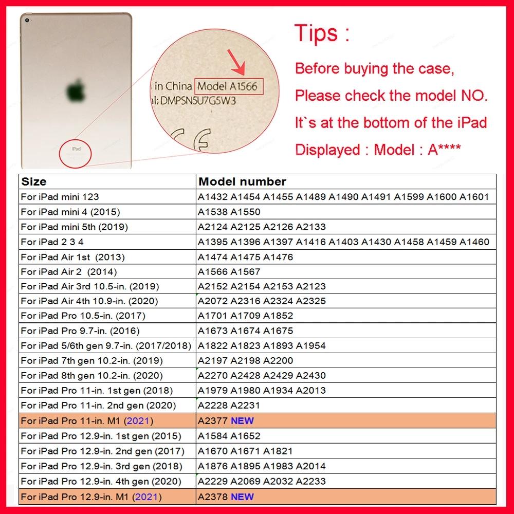 Cover for IPad Air 4 10.9 Case 2020 10.2 7 8th Generation Pro 11 2020 Mini 5 10.5 9.7 6th Funda 2021 Pencil 2 Case