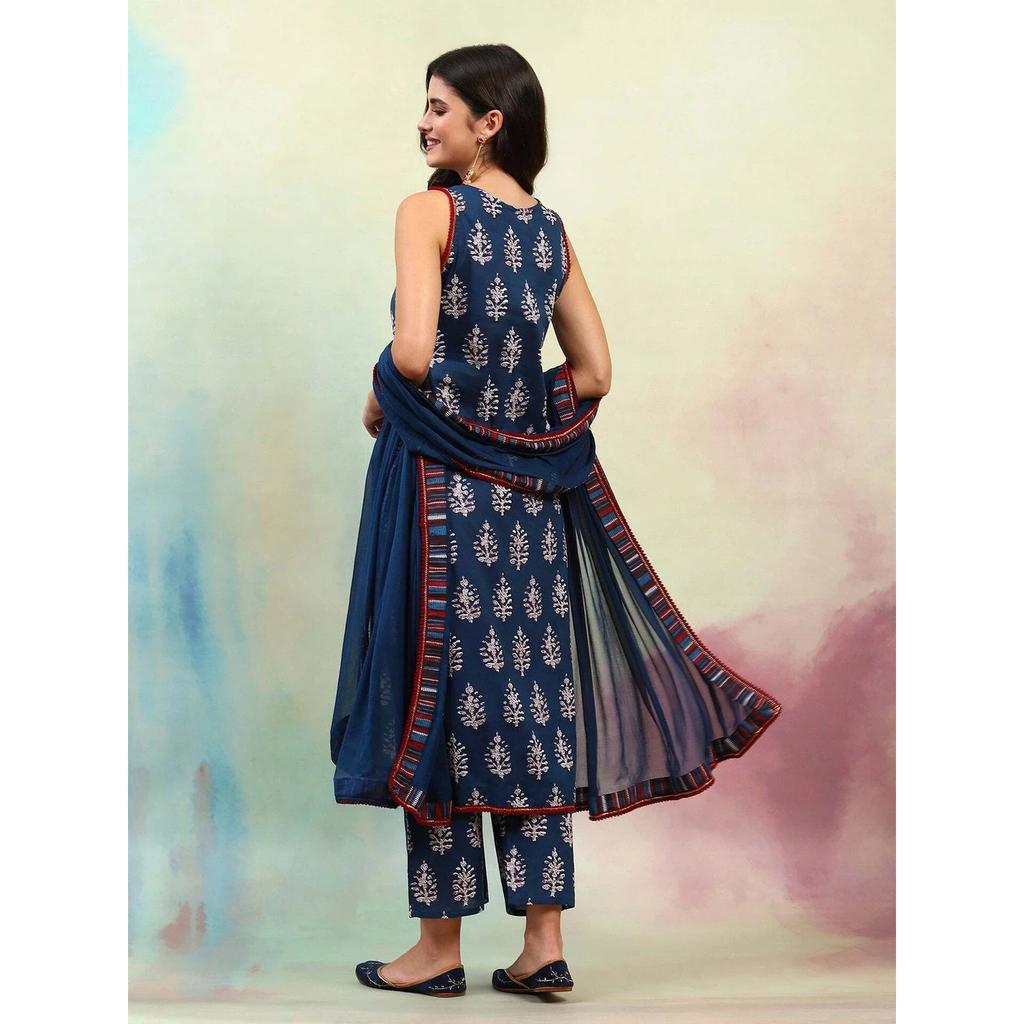 Cotton Rayon Kurta Palazzo Dupatta Set Women's Ethnic Wear Salwar Kameez Dress