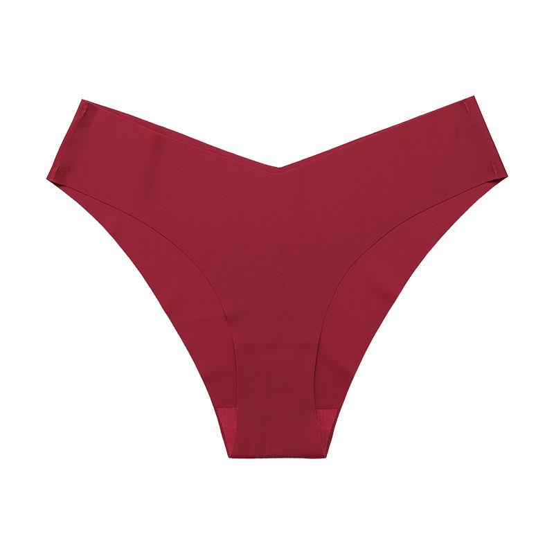 Plus Size Ice Silk Seamless Maternity V-Neck Low Waist One-Piece Sport Breathable Brazilian Panties