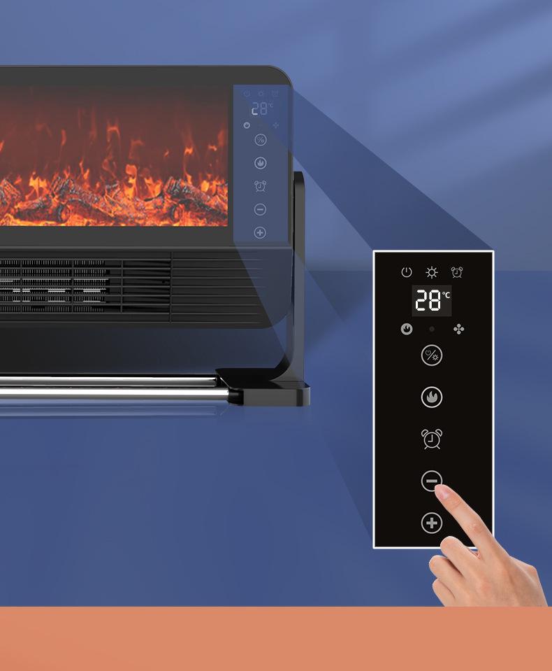 Настенный электрический камин с имитацией пламени для рабочего стола и небольших помещений