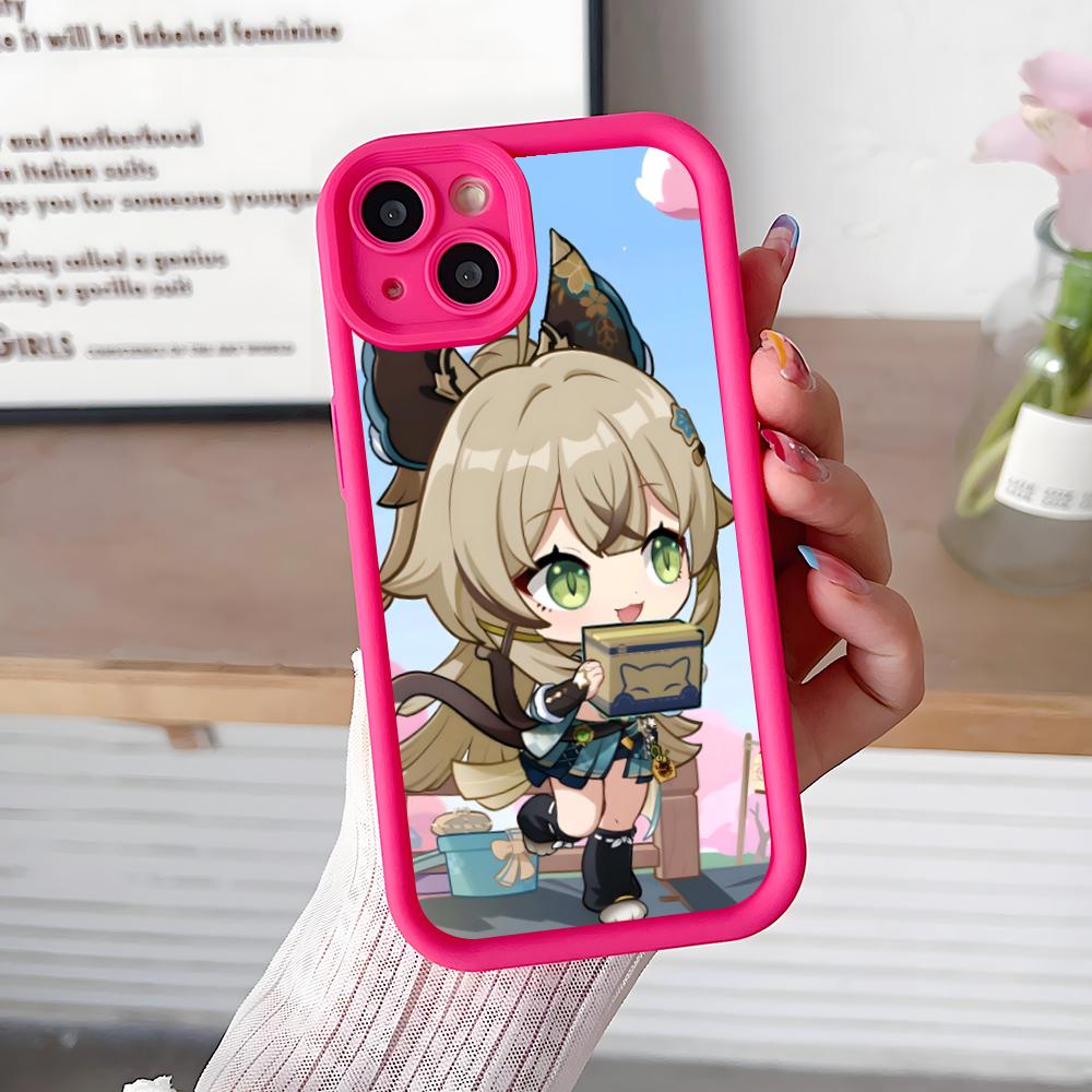 Игровой чехол GI Kirara для мобильного телефона iPhone 17 16 15 14 13 12 11 Air Pro Max Plus Утолщенный ТПУ Цветной Чехол Красивый Роскошный