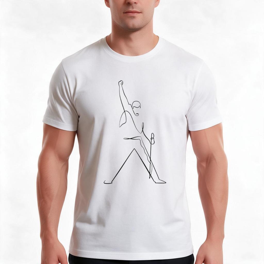 Queen Freddie Tshirt Summer Casual Cotton Tee Oversized Streetwear Tops Vintage Graphic Print Loose Fit Short Sleeve