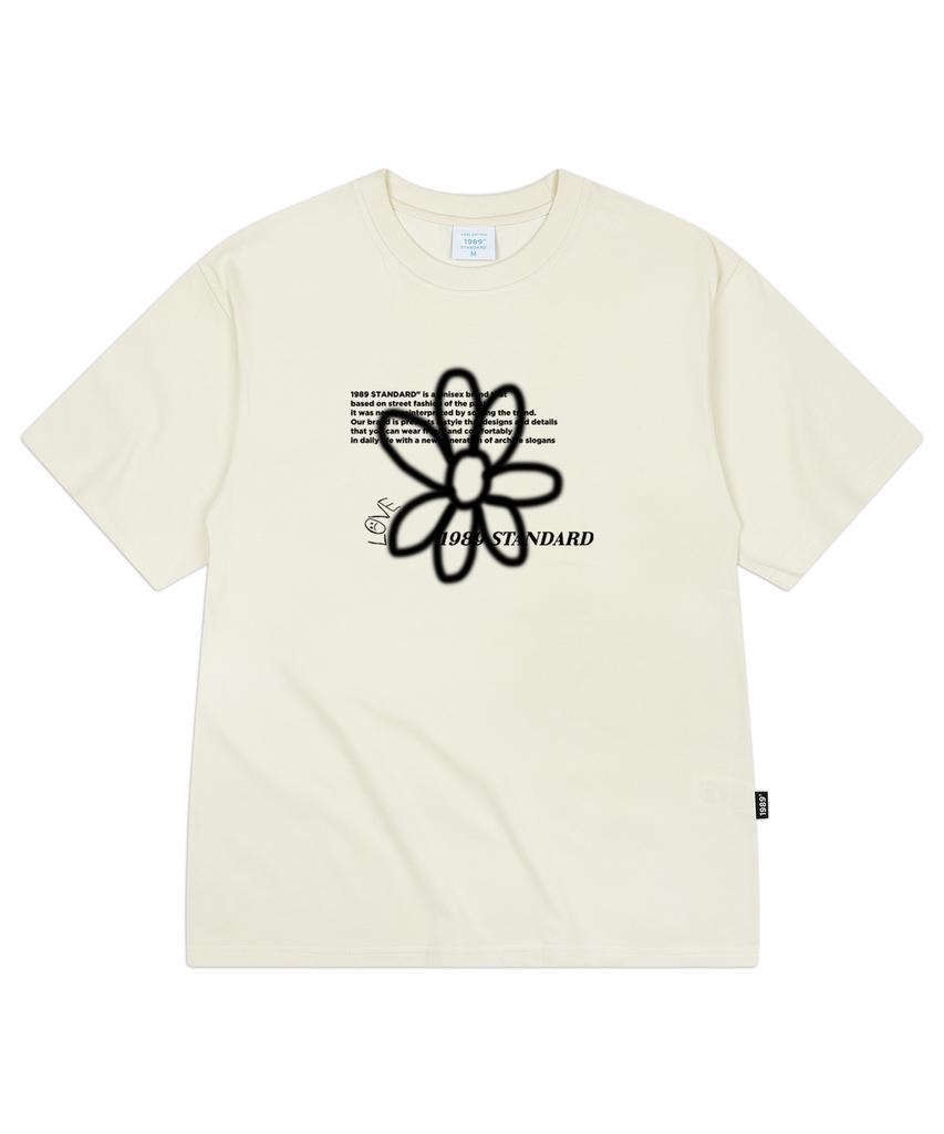 1989STANDARD Bw Flower Cool Cotton Oversized Short Sleeve (Sisstd-0034) S
