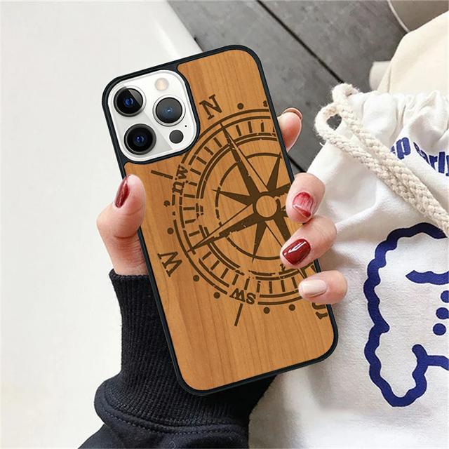 Бамбуковый Деревянный ЧЕХОЛ-КРЫШКА С ИЗОБРАЖЕНИЕМ ЖИВОТНЫХ Для iPhone 17 Air 15 16e 14 13 12 Pro Max 11 Pro Max Plus Coque Shell