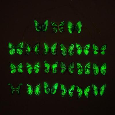 8 см светящиеся 3D наклейки на стену в виде бабочек для декора детской комнаты