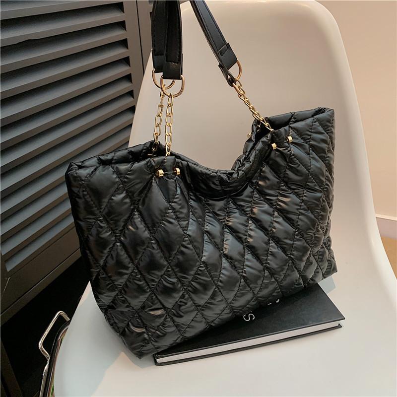 Женская стеганая сумка-тоут с ромбами, большая вместимость, сумка с верхней ручкой, универсальная мягкая сумка-саквояж, повседневная модная женская сумка для покупок KTY