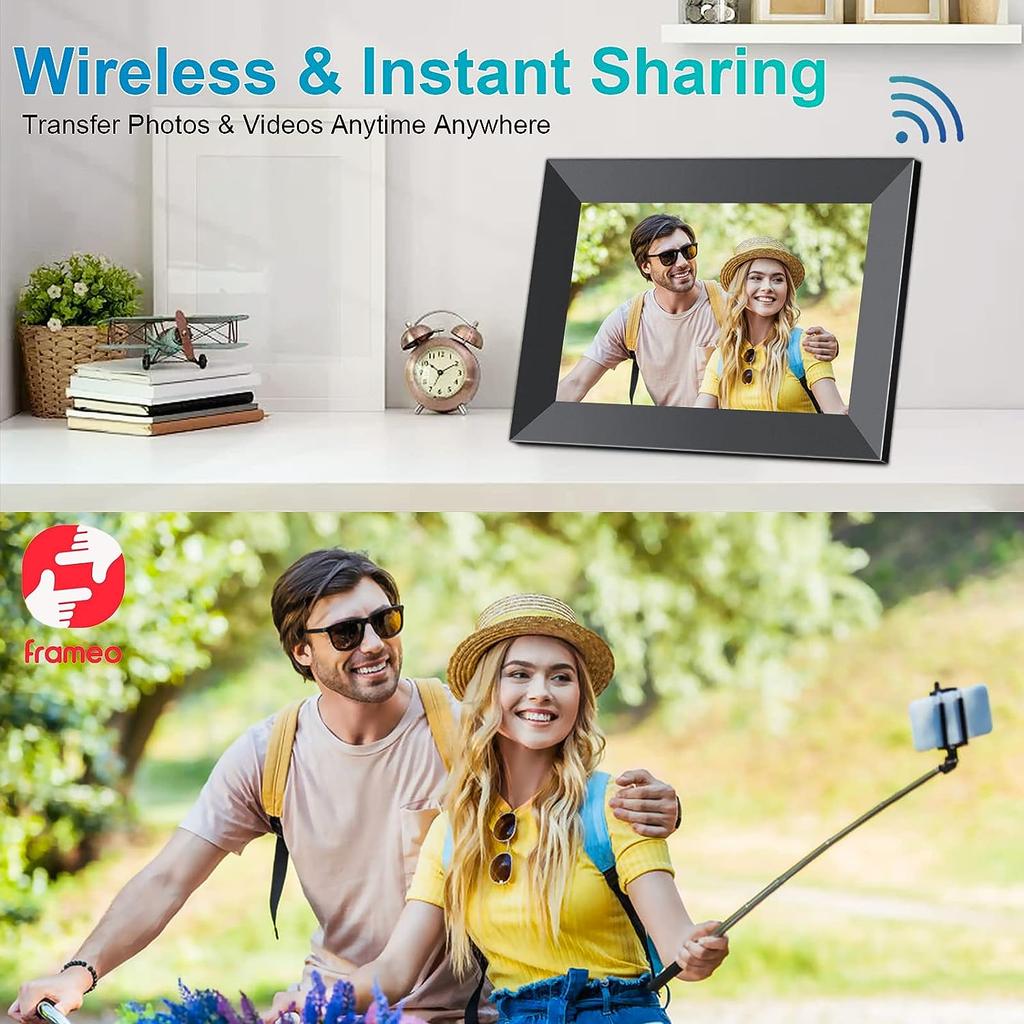 Цифровая фоторамка WiFi 10,1 дюйма, 1280*800 IPS, облачная интеллектуальная цифровая фоторамка высокой четкости, 64 ГБ памяти, настенное крепление