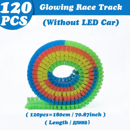 Magical Glowing Race Track Car Toy Vehicle LED Light Electronics Car Tracks Toy Parts Car designed for Children Boys Gilrs Birth Date Present