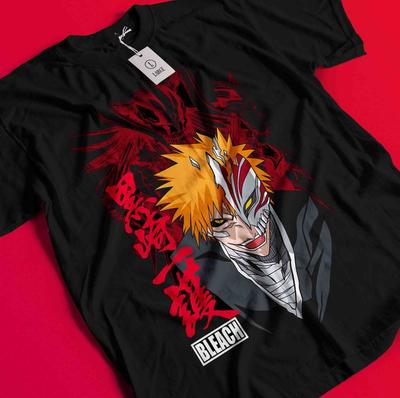 Футболка с изображением аниме Bleach, футболка с банкаем Ичиго, футболка с Айзеном, футболка с Зараки и Кенпачи AA85