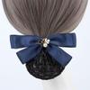 Ribbon Pearls Crochet Bun Net Bun Snood Lace Hair Net Detachable Bow Snood Spring Clip  Bank