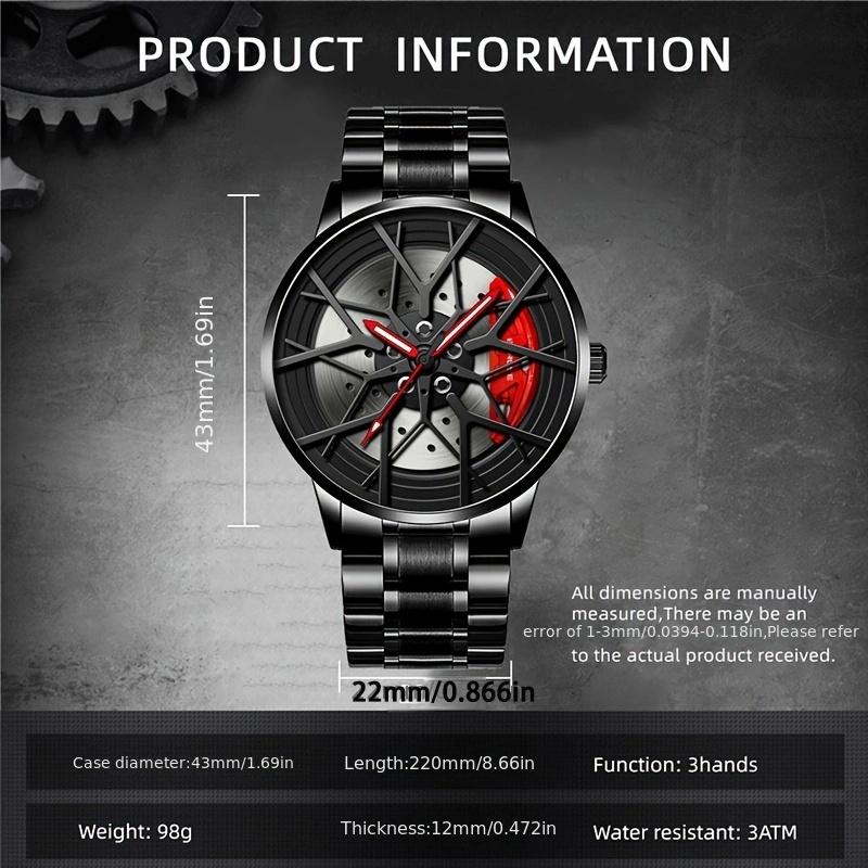 Fashion Men's Watches Luminous Wheel Watches Business Sports Casual Watches Quartz Steel Watches,Gifts for Men