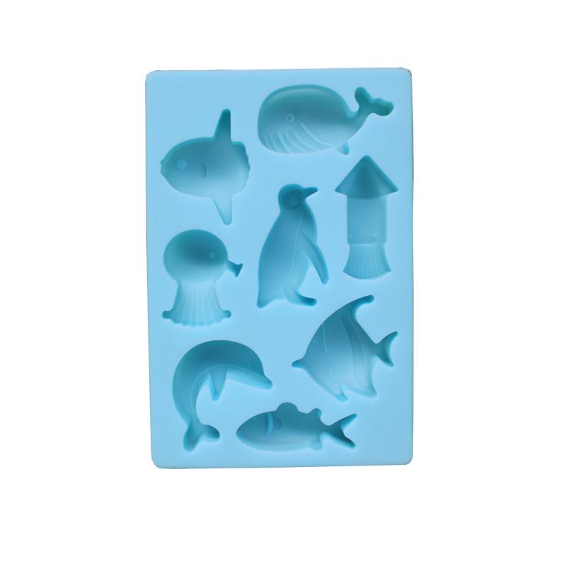 Силиконовая форма для торта с 8 отверстиями, форма для шоколадного мыла, кита, дельфина, рыбы, пингвина, формы для помадки, выпечки торта