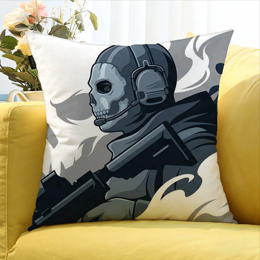 C-Call Of D-Duty Ghost Chibis Various Sizes Square Pillow Case For Car Home Bedchamber Decor