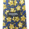 Used CHANEL tie COCO Mark Star Chain silk Navy gold suit